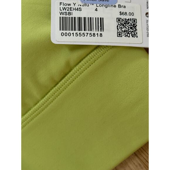 (4) NWT $68 Lululemon Flow Y Nulu Bra *Light Support, A–C Cups Wasabi - Picture 8 of 8